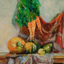 Натюрморт с морковками 31х40 см, масло, холст, 2019, автор Михаил Базаров