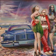 Retired Cadillac Кадиллак на пенсии , oil, canvas, 50х70 ,  2018, painter Bazarov Mikhail