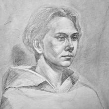 Портрет в рисовальных классах карандаш бумага 40х50 2023 авто Михаил Базаров